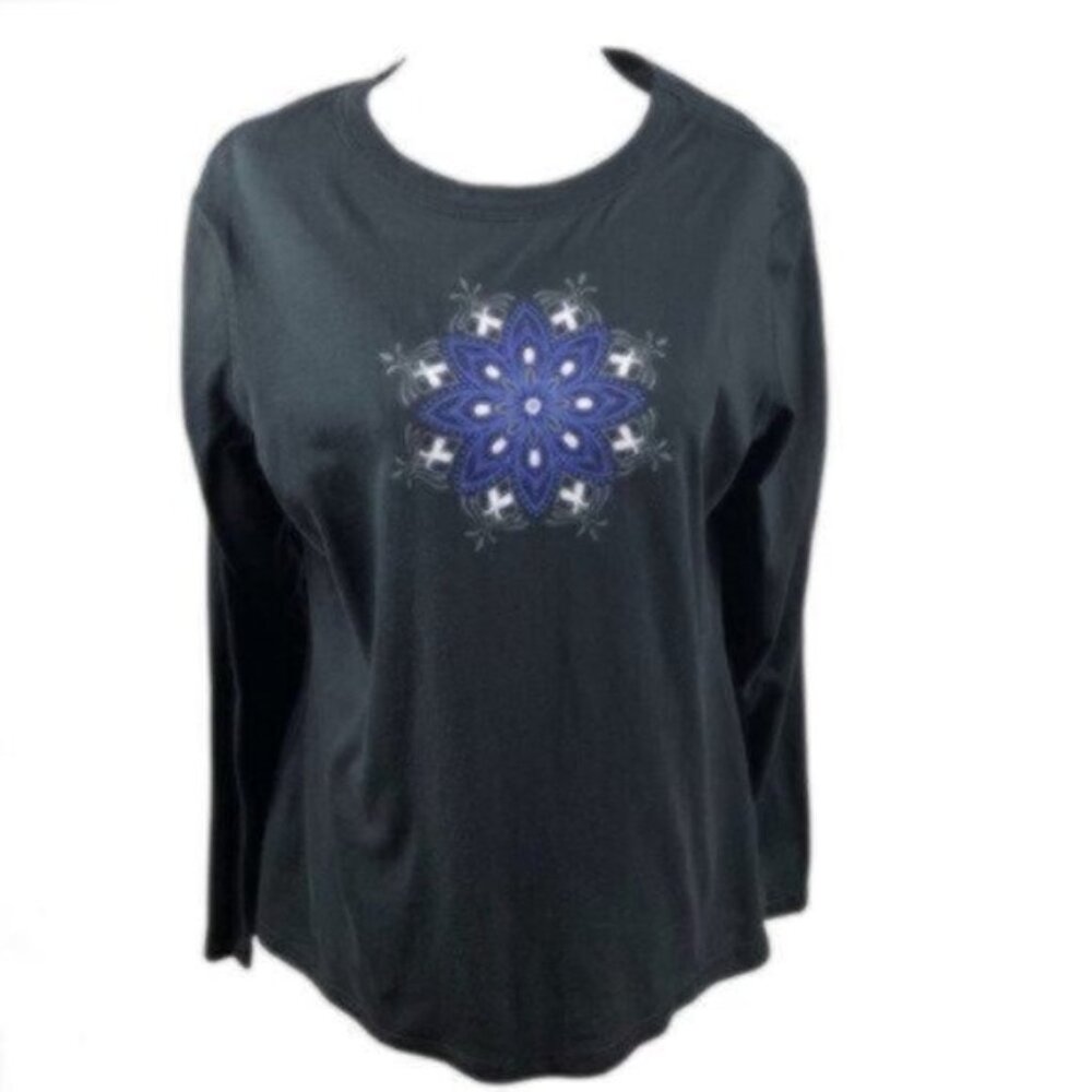 Tek Gear Black Crew Neck Tee Shirt Large
